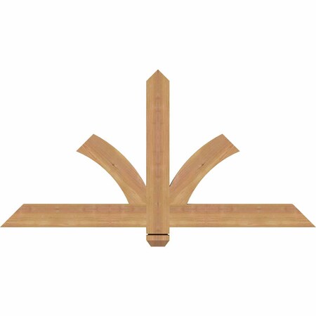 Ekena Millwork Redmond Smooth Timber Gable Bracket, Western Red Cedar, 48"W x 24"H x 1 1/2"D x 3 1/2"F, 12/12 Pitch GBW048X24X0204RED00SWR